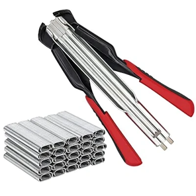 Image of M.Z.A Hog Ring Pliers Automatic Fencing with 2500pcs Rings Fence Clips C Type Nails Animal Wire cage Clamp Installation Equipment Tools for Chicken Rabbit Pet Mattresses