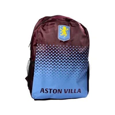 Image of Aston Villa FC Official Fade Design Backpack, Claret and Sky Blue, Football Club Logo