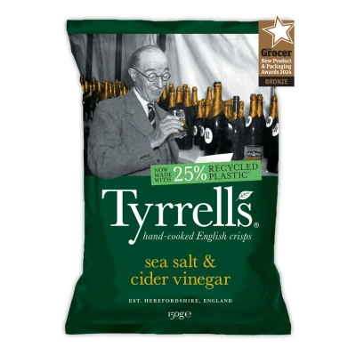 Image of Tyrrells Sea Salt &amp; Cider Vinegar Crisp 150g X 6 (Pack of 6)