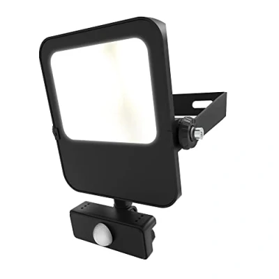 Image of 4lite Motion Sensor Floodlight (Black) 5600lm IP65 Rated Compact LED Integrated 10W Flood Light 4L2/1030 4Yr Guarantee
