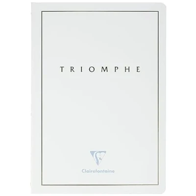 Image of Clairefontaine 36126C Triomphe Gold Collection A White Sewn Notebook A5 14.8x21 cm 96 Lined Pages 90 g Paper Card Cover with Marking