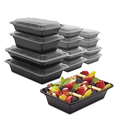Image of RelianceUK Single Compartment Plastic Container 16 Oz, 50 Pack Reusable Food Containers Microwave, Dishwasher, Freezer Safe