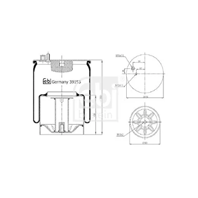 Image of 81436006035, 81436006055, 81436010174 Boot, air suspension FEBI BILSTEIN 39153 Rear Axle MAN: TGA