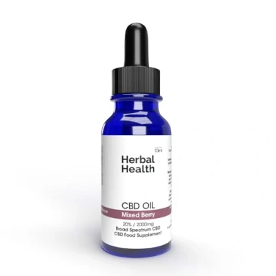 Image of Herbal Health CBD Oil Drops 2000mg 20ml Mixed Berry Flavour Broad Spectrum 10% for Sleep &amp; Anxiety Support