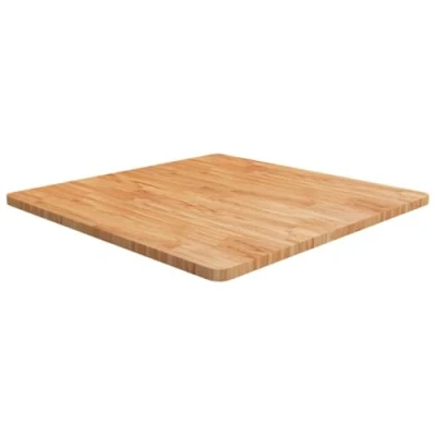 Image of vidaXL Solid Wood Oak Square Table Top Light Brown 80x80x2.5cm Treated Desktop
