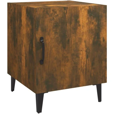 Image of vidaXL Bedside Cabinet Smoked Oak Engineered Wood