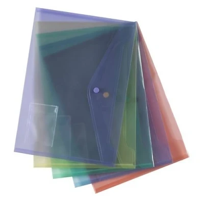 Image of Logit Brand A4 Popper Wallets Assorted Colours Pack 5