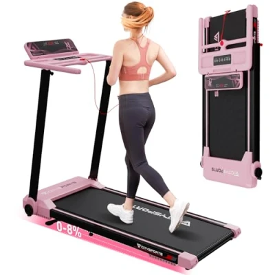 Image of CITYSPORTS Folding Treadmill with 8% Incline,12km/h Portable Treadmill,1400W Motor Walking Pad Foldable,120kg Weight Capacity,APP&amp;LED Screen
