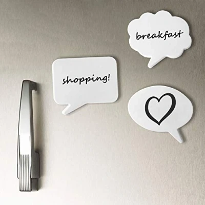 Image of Taylor &amp; Brown® Set of 3 Speech Bubble Fridge Reminder Magnets With Marker Wipe Clean Message/Note/Notice Board