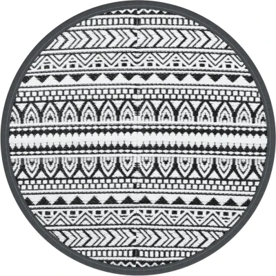 Image of vidaXL Outdoor Carpet ARAKIL Black Ø200 cm PP