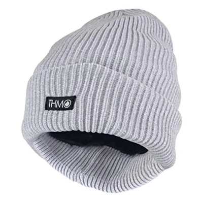 Image of THMO Ladies Winter Warm Thermal 40g 3M Thinsulate Insulation Lined Chenille Beanie Hat (One Size, Grey)