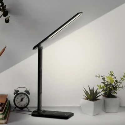 Image of LQWELL® Desk Lamp LED, 3 Color Temperature Modes and 9 Brightness Levels Flicker Free Eye Protection Bedside USB Charging Touch Control Memory Function for Students Offices Bedrooms