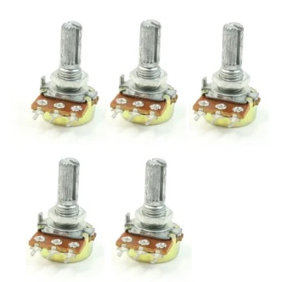 Image of sourcingmap B50K 50K Ohm Adjustment Single Linear Rotary Taper Potentiometer 5 Pcs