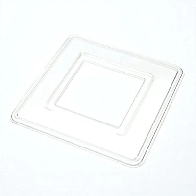 Image of Merriway BH04023 (2 Pcs) Light Switch Finger Plate Surround, 150mm (6 inch) Square Clear Plastic Pack of 2 Pieces