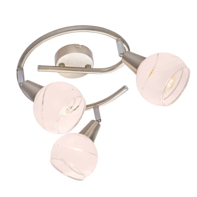 Image of Elliott Ceiling Spotlight Clusters Nickel Matt Satined Glass Shade 3x E14 3000K