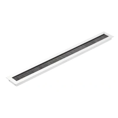 Image of GTV Merida Cable Grommet Rectangular Organiser for Furniture Pass/Designed Installation in the Worktop / 45 x 450 mm/Aluminium