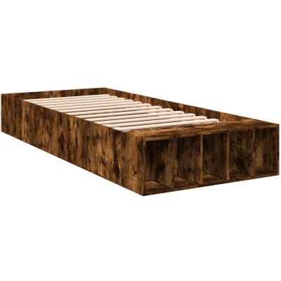 Image of vidaXL Bed Frame without Mattress Smoked Oak 90x200 cm