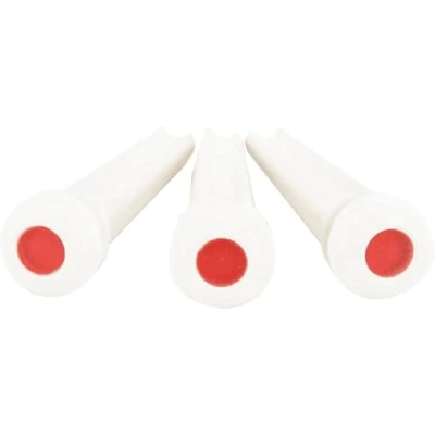 Image of Martin Guitar Luxe by Bridge Pins, Acoustic Pin Set, Bone White with Red Inlay