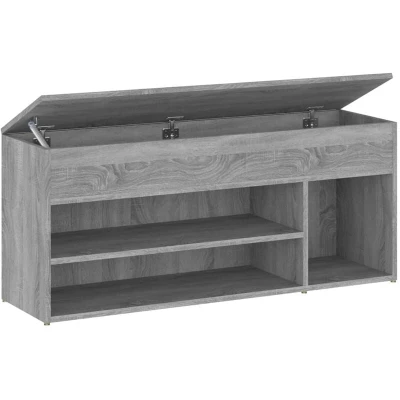 Image of vidaXL Shoe Bench Grey Sonoma 105x30x45 cm Engineered Wood