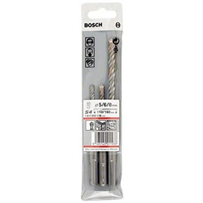 Image of Bosch 1617000118 5.6 x 115 mm/ 8 165 mm SDS Plus 5 Drill bit Set (3 Piece)