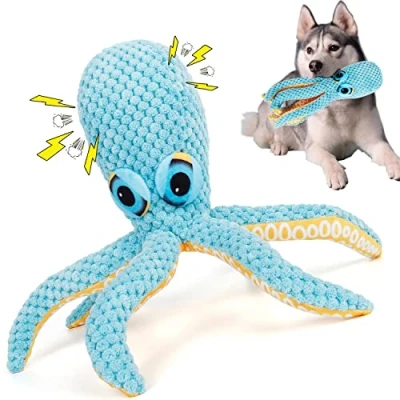 Image of VLEDARLING Dog Toys, Octopus Plush Squeaky Toys for Large Dogs, Tough Chew Toy, Durable Puppy Small Medium Dogs