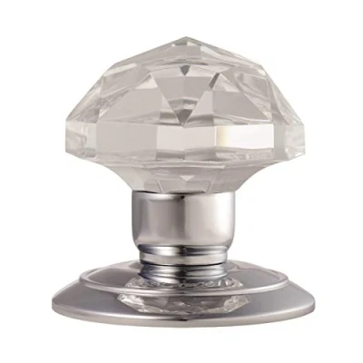 Image of Carlisle Brass Gk001cp GK001CP/BP Polished Chrome &amp; Glass MORTICE KNOB