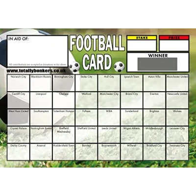 Image of Totally Bonkers Football (Landscape Green) Fundraising Scratch Cards 40 Square A6 (148x105mm) 10 Pack TB0038 Blind Card