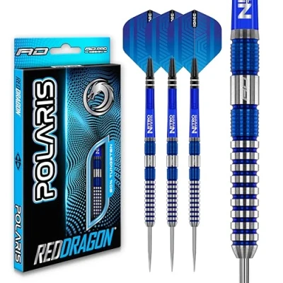 Image of RED DRAGON Polaris: 26 gram Tungsten Professional Darts Set with Flights and Nitrotech Shafts (Stems)