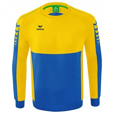 Image of Erima Adult Casual Six Wings Sweatshirt, New Royal/Yellow, 3XL