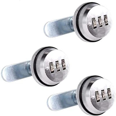 Image of Spotact Combination Cam Lock Security Locks Bright Chrome Zinc Alloy Password Coded for Box Cabinet (3 Pcs) (3cm)
