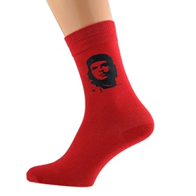 Image of Bright Red Che Guevara Socks Adult size UK 6 12 Euro 39 46 (X6N022)