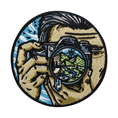 Image of Mountain Photography Iron on Patch Outdoor Patches, Hiking Embroidery Patch, Hiker ironable Photo Badges Finally Home