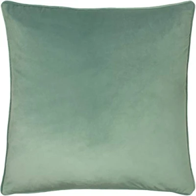 Image of Evans Lichfield Opulence Soft Velvet Piped Feather Filled Cushion Green One Size