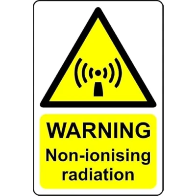 Image of Warning Non ionising Radiation Safety Sign Self Adhesive Sticker (200mm x 150mm)