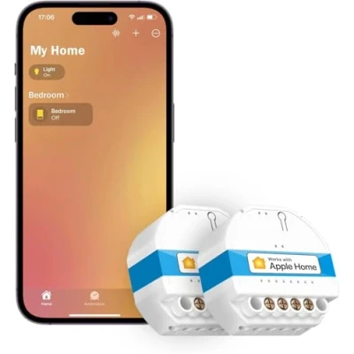 Image of Meross Smart Light Switch Module, DIY Wall Wireless Relay works with Apple HomeKit, Alexa, Google, Remote and Voice Control, No Hub Required, 2.4GHz, 10A, 2 Pack