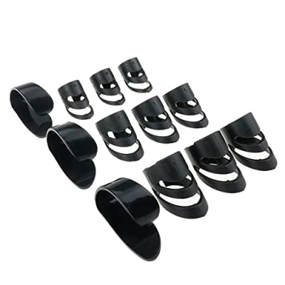 Image of Coshar 12pcs Guitar Picks Finger Thumb Picks,Small, Medium and Large Plectrums with Stringed Instrument Accessories,Black Color