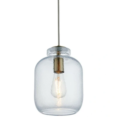 Image of Endon Lyra Dome Ceiling Pendant Textured Glass