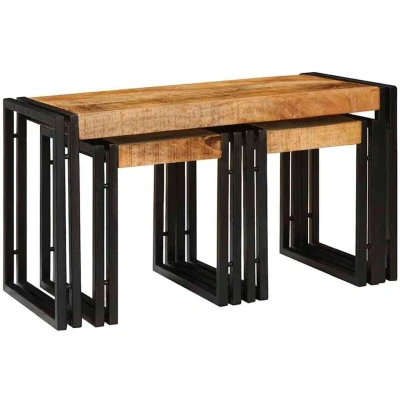 Image of vidaXL Nesting Tables 3 Pcs of Solid Mango Wood