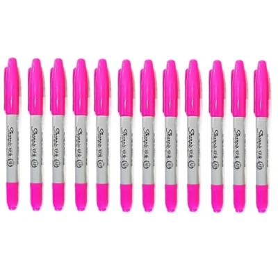 Image of Sharpie Twin tip fine and Ultra Pack of 12 Magenta (Bright Pink)