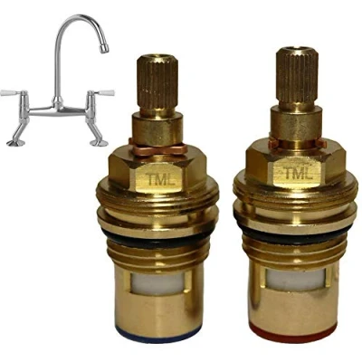 Image of Franke Bridge Lever Ceramic Tap Cartridge Compatible Pair of Valves 1427R Hot and Cold