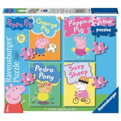 Image of Ravensburger Peppa Pig My First Jigsaw Puzzles (2, 3, 4 &amp; 5 Pieces) Educational Toys for Toddlers Age 18 Months and Up