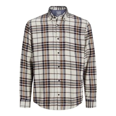 Image of JACK &amp; JONES Men&#039;s Jjeclassic Autumn Check Shirt Ls Sn Long Sleeve, Moonbeam, S
