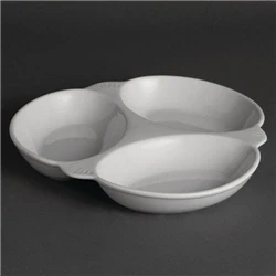 Image of Olympia Whiteware Vegetable Dishes 3 Section 250mm (6 pack)