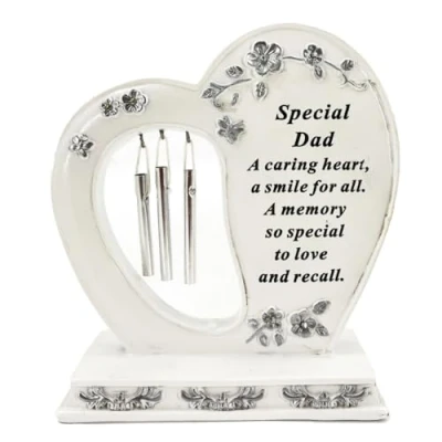 Image of Special Dad Graveside Memorial Wind Chime Heart Grave Plaque Ornament Decoration