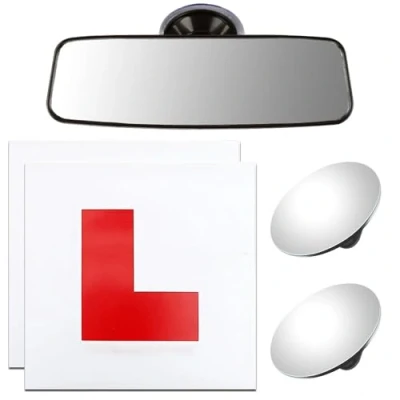 Image of ADDLIVE L Plates Magnetic, 2PCS Fully Magnetic Car Plates, Learner + Blind Spot Mirrors for Cars Rear View Mirror Driving Test &amp; Lessons Drivers, Adjustable and Universal