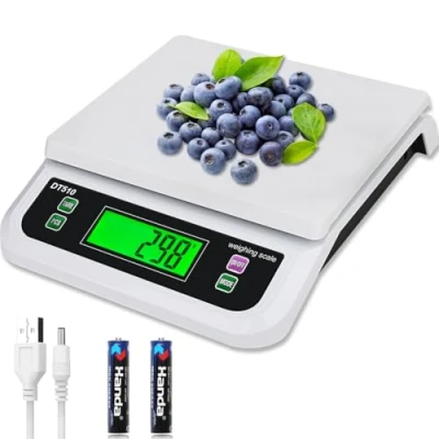 Image of Kitchen Scale Digital 30kg Large Professional Food Weighing Scales ABS 1g High Precision Accurate Electric Baking with 6 Units and Tare Function Counting Backlit LCD Display for Cooking