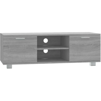 Image of vidaXL TV Stand/Cabinet Grey Sonoma, Engineered Wood, 120x40.5x35 cm Modern Style, Ample Storage, Cable Outlets