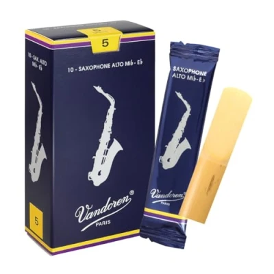 Image of Vandoren Traditional Alto saxophone reeds, box of 10 Strength 5
