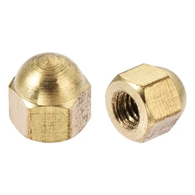 Image of Sourcingmap Hex Cap Nuts 20Pcs M4 Dome Brass Hexagon Decorative Nut for Screws Bolts Tone