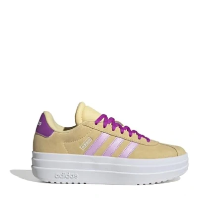 Image of adidas VL Court Bold Shoes Junior, Orange Tint/Bliss Lilac/Flash Pink, 5.5 UK Child